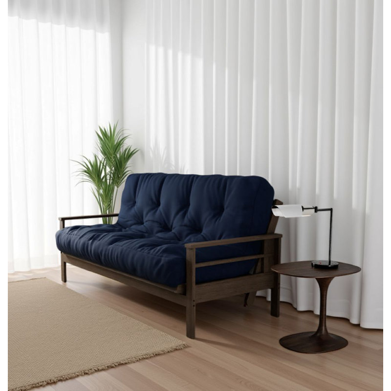 Hidemitsu Futon Sofa Bed Pocket Coil Foam Mattress, CertiPUR-US Certified, No Frame, Navy