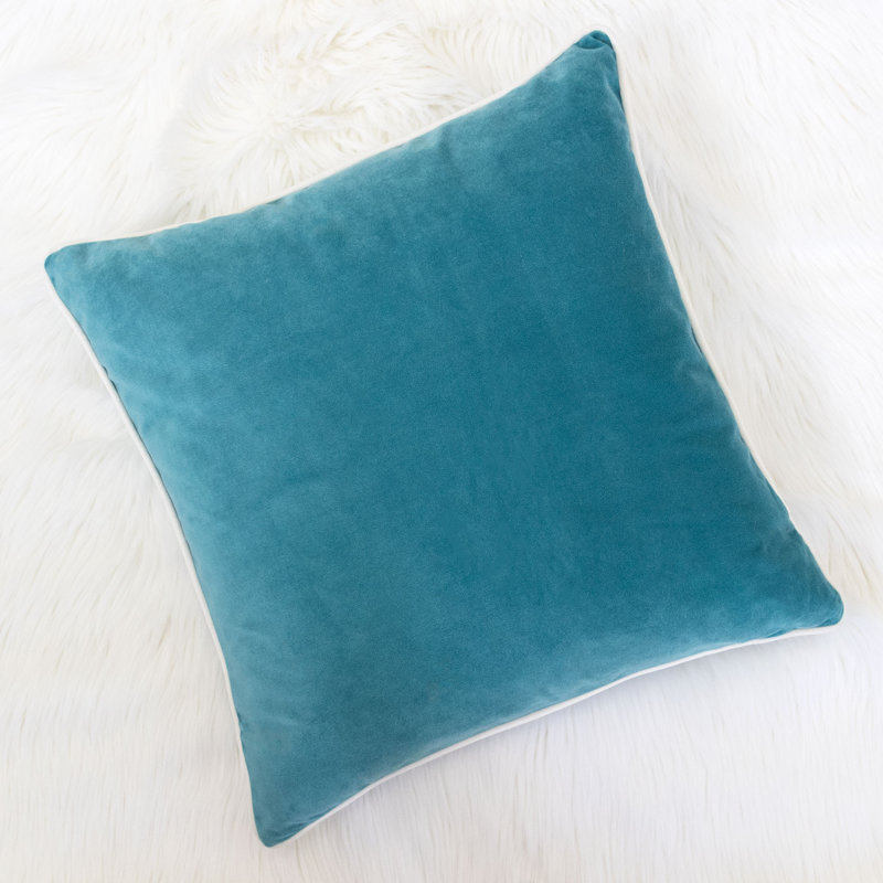Velvet Reversible Throw Pillow, Turquoise