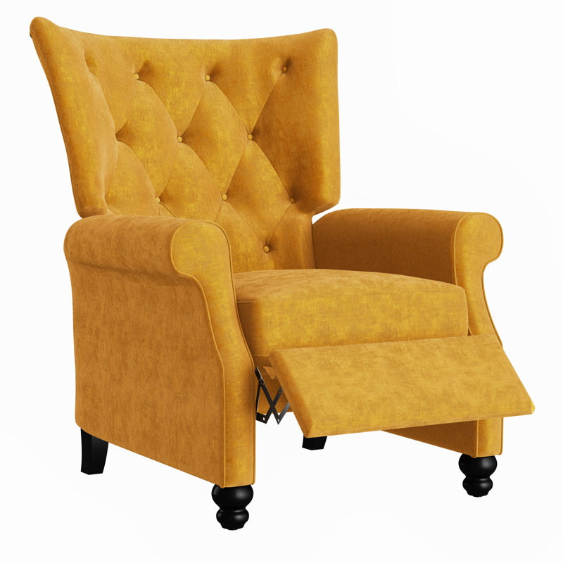 Knutsen Recliner, Mustard Gold Polyester