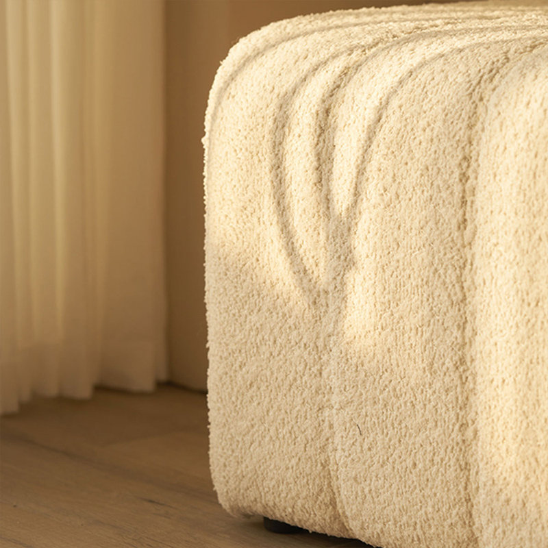 Banc long blanc en velours pour chambre à coucher, Blanc