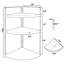 Étagère de coin à 3 niveaux, support de comptoir peu encombrant pour salle de bain, cuisine, meuble-lavabo, bureau, assemblage facile avec outil inclus
