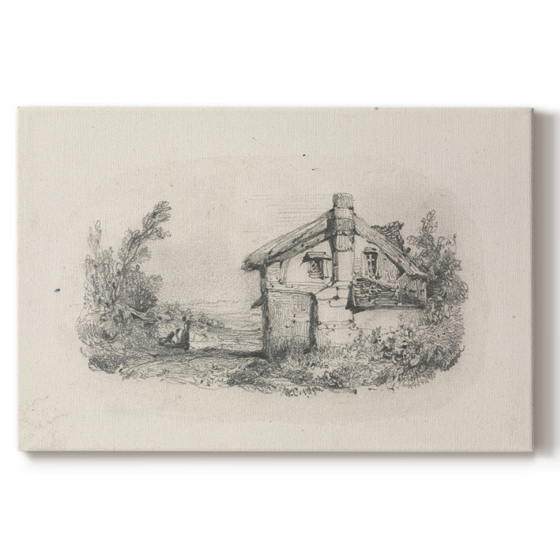 Croquis rétro-L, reproduction d'art sur toile, H 9 po x l 13 po