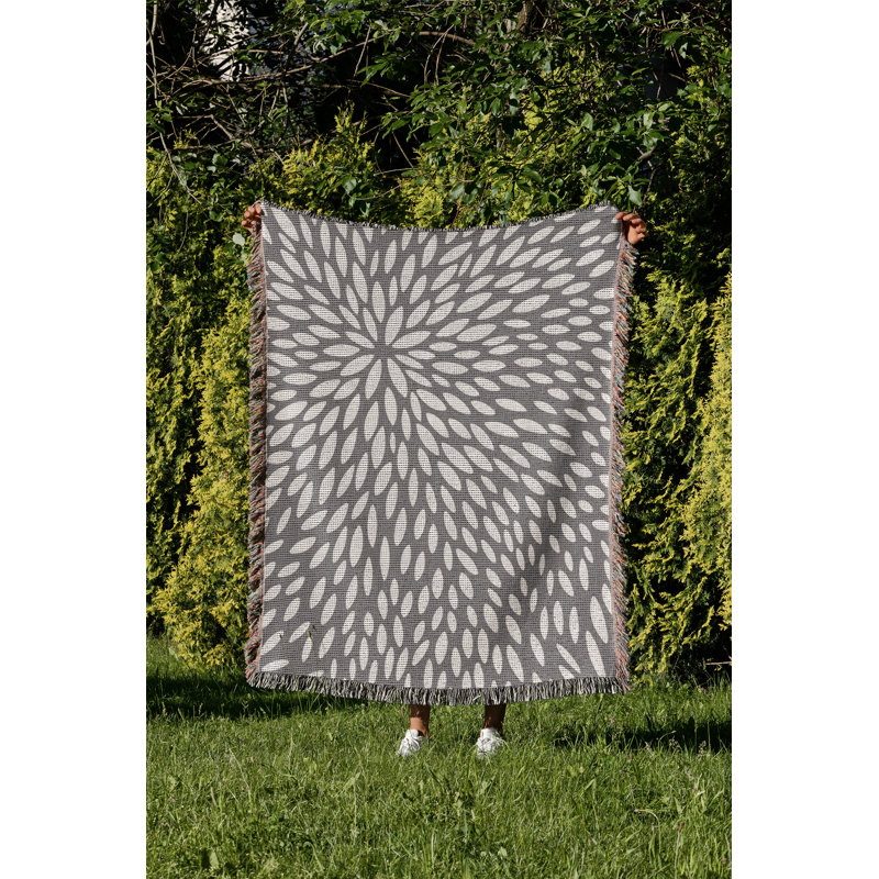 Jeté en coton Addy, Gris, 60 x 60