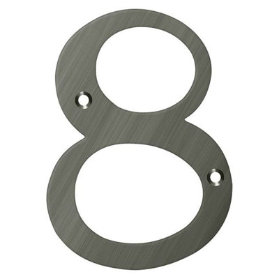 Deltana RN4-8U15A 4" Numbers, Solid Brass in Antique Nickel