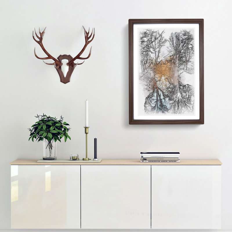 Trees - Picture Frame Painting Print, Walnut Framed, 63cm H x 45cm W x 2cm D