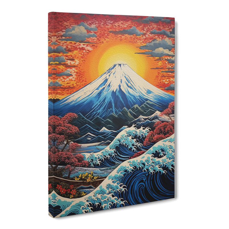Mount Fuji Hard Edge - Wrapped Canvas, 60cm H x 40cm W x 3cm D