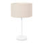Romeir White Single Stem Table Lamp with Natural Drum Lamp Shade and LED Bulb-878065393