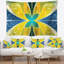 Tapisserie en verre coloré en miroir jaune abstrait-28497455