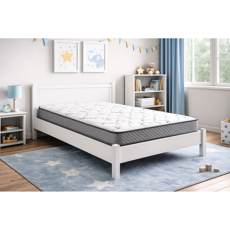 Matelas pour grand lit de 6 po en mousse avec housse et noyau dur pour support stable, mousse blanche, profondeur de 78,47 po, largeur de 58,93 po, refroidissement naturel de 5,65 po, apparence, noyau, poids de 26,49 lb