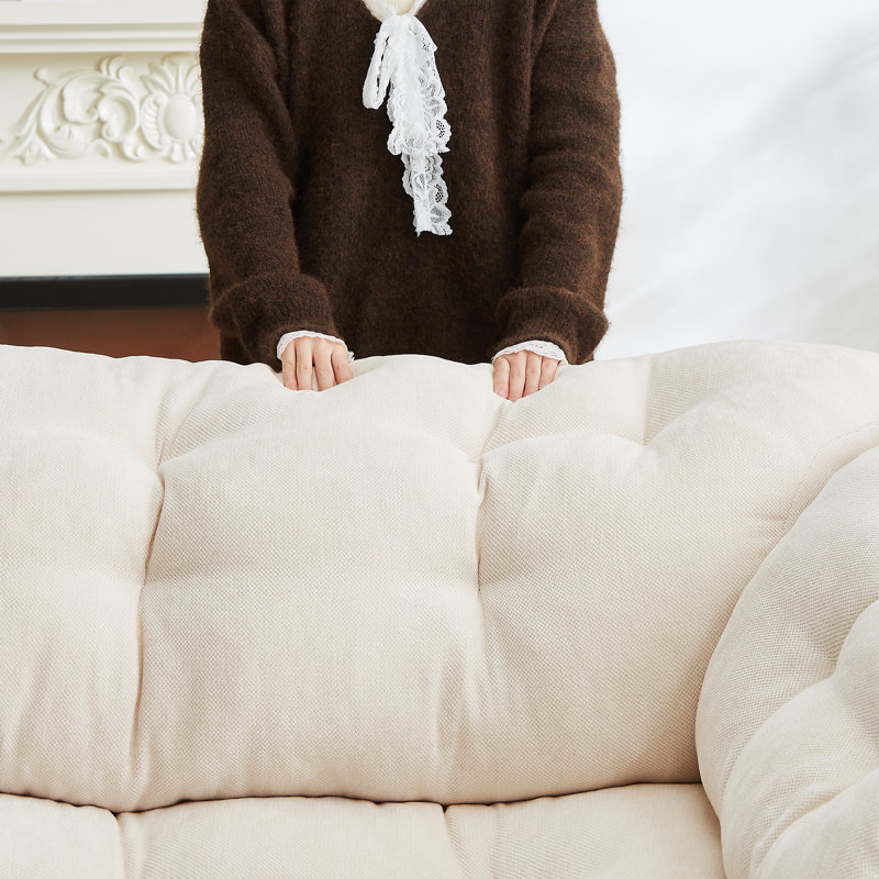 Canapé moelleux en chenille moderne, Beige
