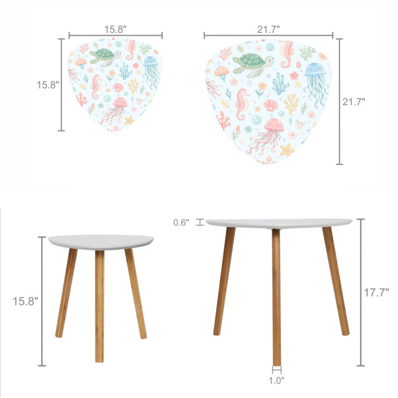 Ensemble de 2 tables basses gigognes Triangle