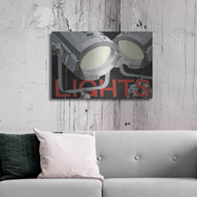 "Lights Lights Action" 1 par Marco Fabiano, art mural en métal, 36 po x 24 po