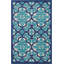 Tapis bleu marine à motif géométrique Miraloma-956998119