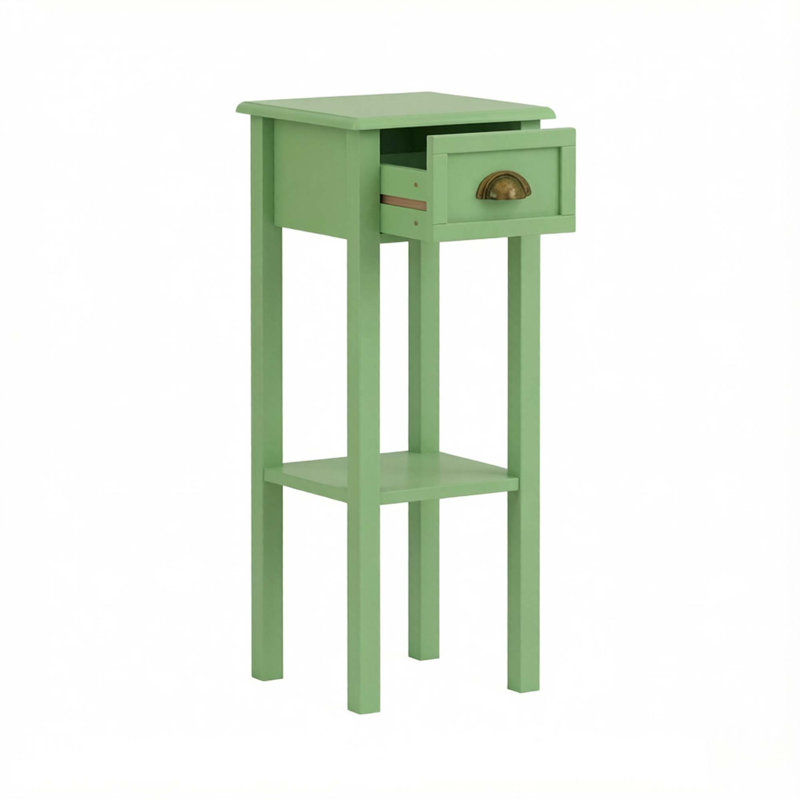 Space-Saving Side Table with Drawer and Shelf Storage