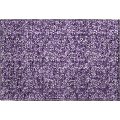 Premium Machine Washable Prisco Purple Rug