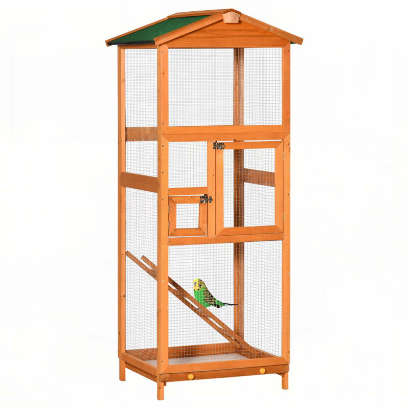 Cage à oiseaux en bois pour perroquet PawHut