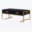 Table basse moderne moderne avec 4 tiroirs et base dorée-1098514620