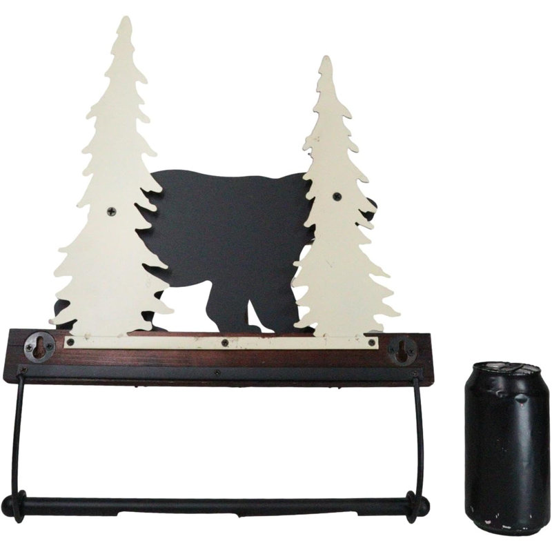 Porte-serviettes mural en bois rustique Western Black