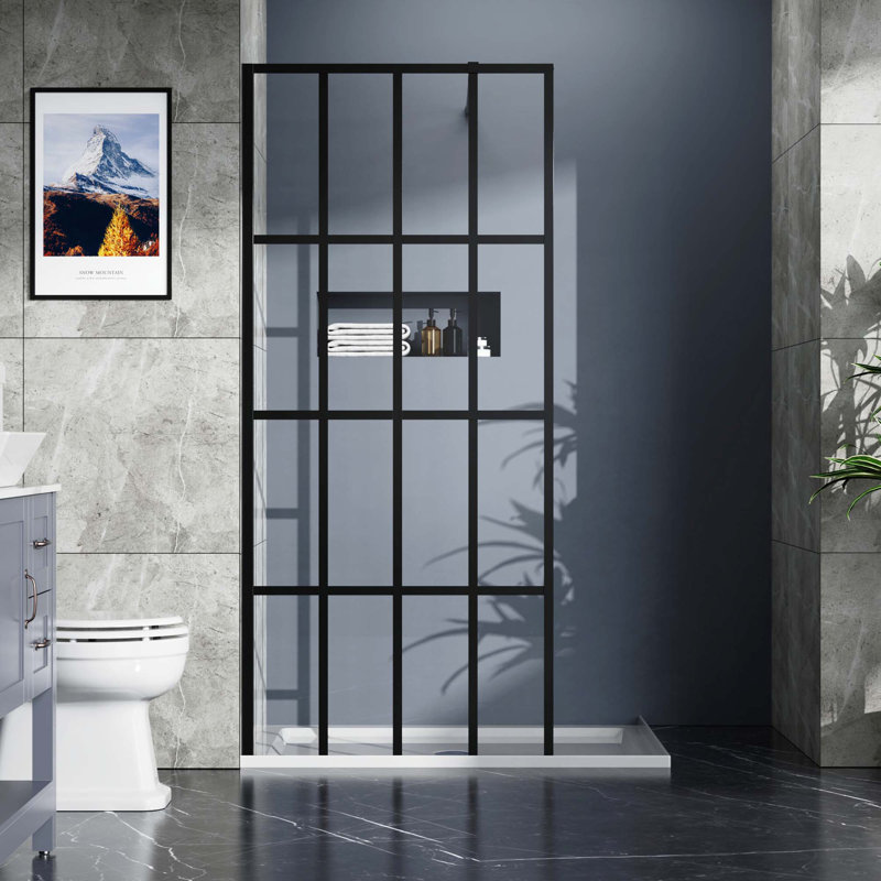 Porte de douche 34 po x 72 po avec finition noire
