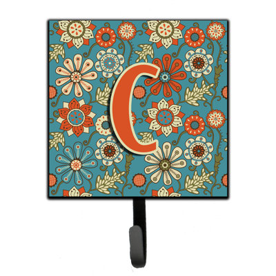 Porte-laisse rétro et crochet mural fleurs