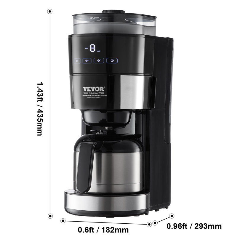 Stellweilan 8-Cup Coffee Maker Drip Coffee Machine with 24-Hour Timer for Auto Brew
