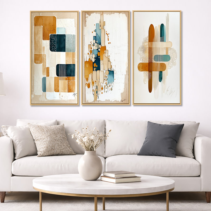 «Color Field of Minimalist - Abstract Minimalisme», ensemble d'art mural encadré, 32" H x 48" W