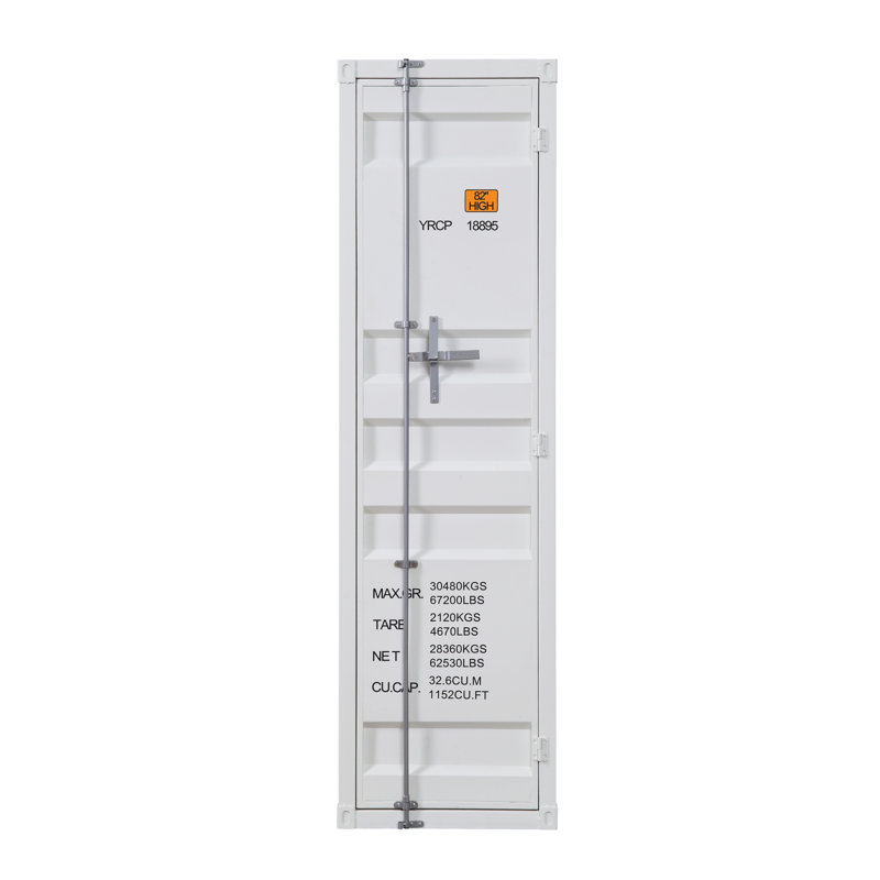 Garde-robe avec serrure de contenant pleine longueur, Blanc