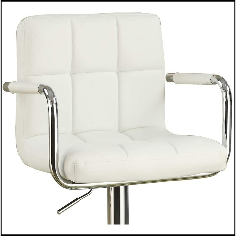 Ensemble de 2 tabourets de bar en similicuir et tabourets de bar à hauteur réglable, Blanc
