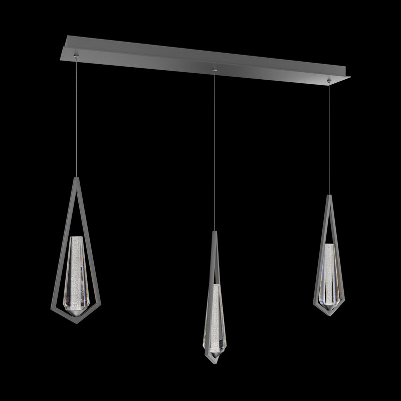Devotion LED Pendant, 18" H x 5.5" W x 40" D, Satin Nickel, 3 Lights