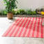 Renley Ticking Stripe Red/Ivory Handwoven Indoor/Outdoor Rug-744626817