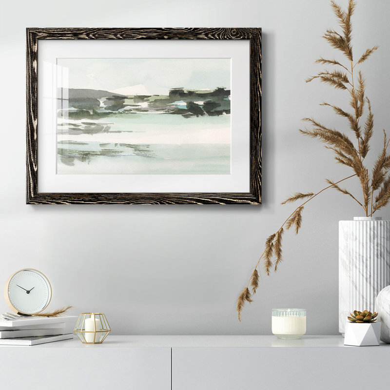" Turquoise Marsh II ", Black Framed, 22" H x 32" W x 1.5" D