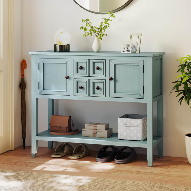 Buffet Buffet avec 2 portes et 2 tiroirs, Bleu