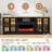  78" Fireplace Tv Stand With Electric Fireplace For Tvs Up To 90", Farmhouse Tv Stand With Large Storage Space, Led Lights & Adjustable Shelves, Entertainment Center For Living Room-1767861120