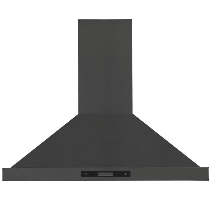 Hotte murale convertible 30 po en acier inoxydable noir Ancona