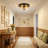 2-Light Modern & Vintage Glass & Metal Flush Mount Ceiling Light 