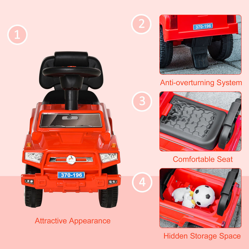 Red Toddler SUV Style Ride-On Car with Music and Lights