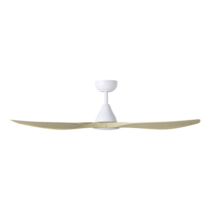 Syeed Ceiling Fan, Gray Wood, White, 52"