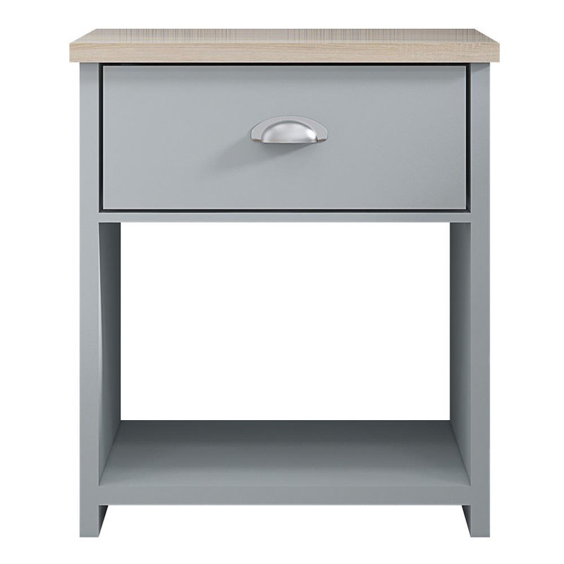 Zack Farmhouse 1 Drawer Bedside Cabinet