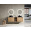 Meuble-lavabo mural 72 po avec lavabo d'art en céramique, 1 tablette de rangement et 4 portes à fermeture en douceur