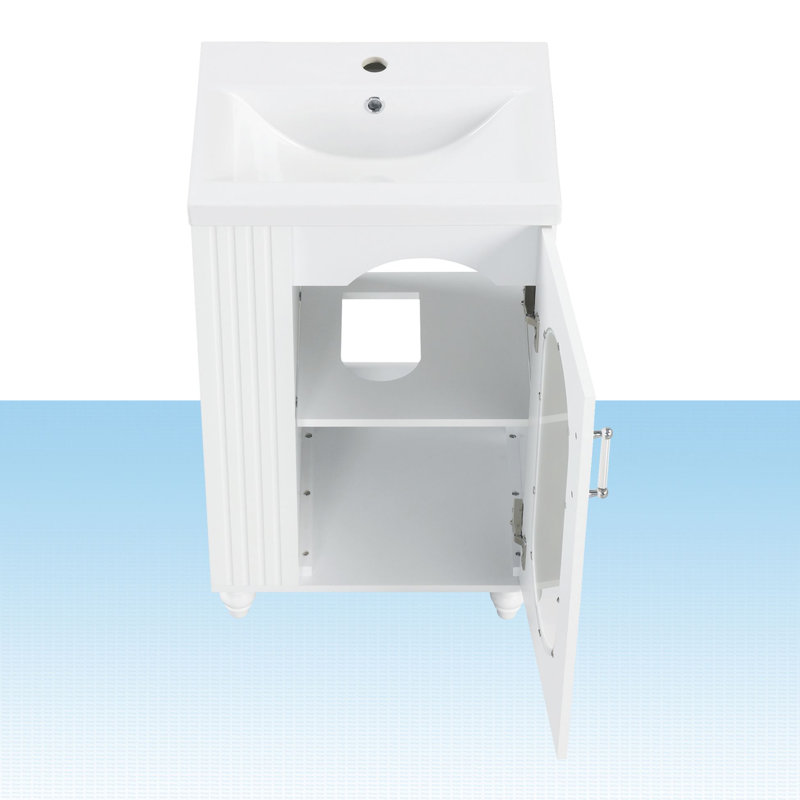 Ensemble de meuble-lavabo simple 20 po avec plateau en céramique Demitro