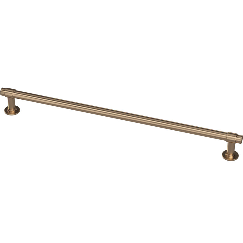 Laiton Franklin (paquet de 10) - poignées d'armoire bronze champagne, trou central de 10 po, poignées modernes pour tiroirs, porte d'armoire de cuisine, commodes | Francisco