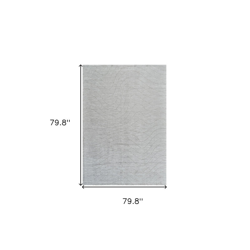 Tapis abstrait gris antidérapant 7 pi x 10 pi