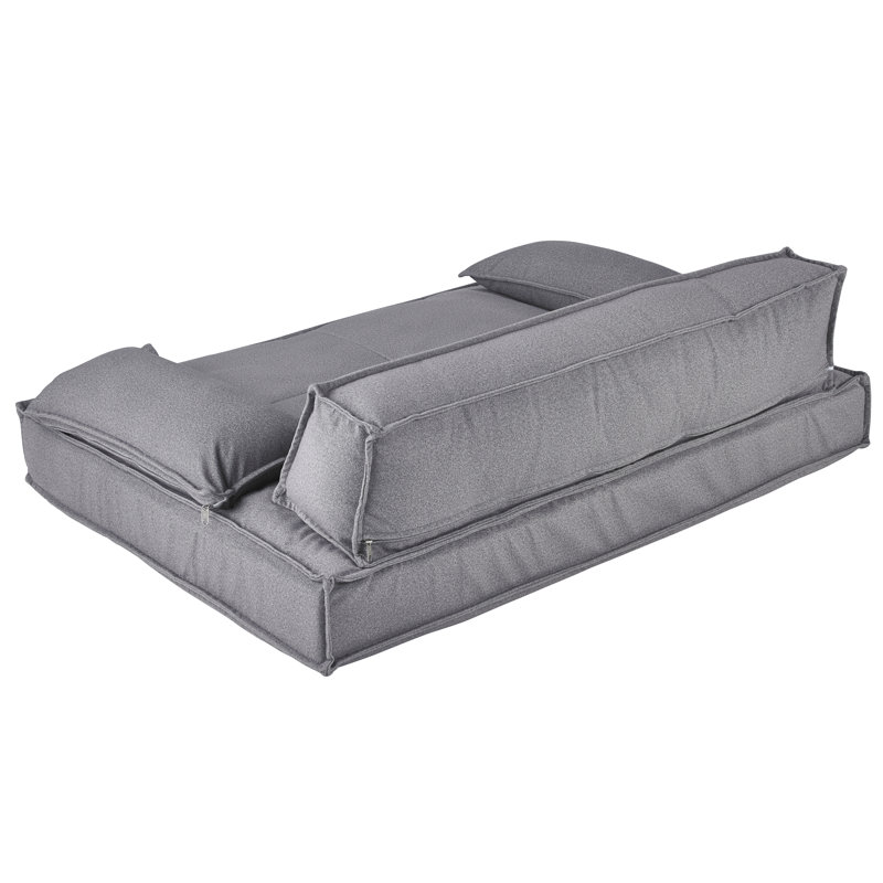 Large Orthopedic Gray Fabric Pet Sofa Bed
