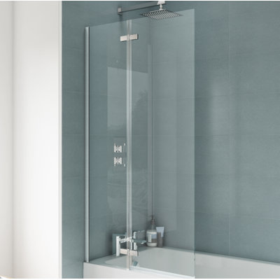 Ella Screens 1400 mm H Hinged Semi-Frameless Tub Door with Clear Glass