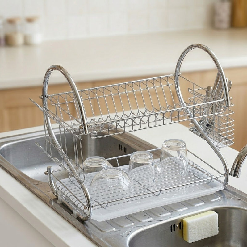Dish Drainer 2 Tier 22 ", 14.6" H x 9.6" W x 22" D