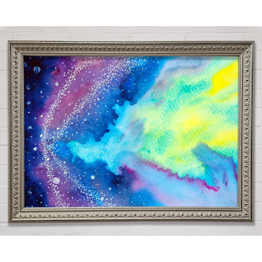 Space In Watercolour - Einzelner Bilderrahmen Kunstdrucke