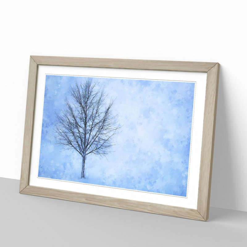 Tree in the Winter Vol.1 - Picture Frame Graphic Art, 48cm H x 65cm W x 2cm D, Oak