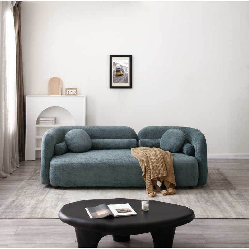 Canapé de luxe moderne Derun pour le salon, canapé rembourré en velours de chenille pour bureau personnel, 3 places