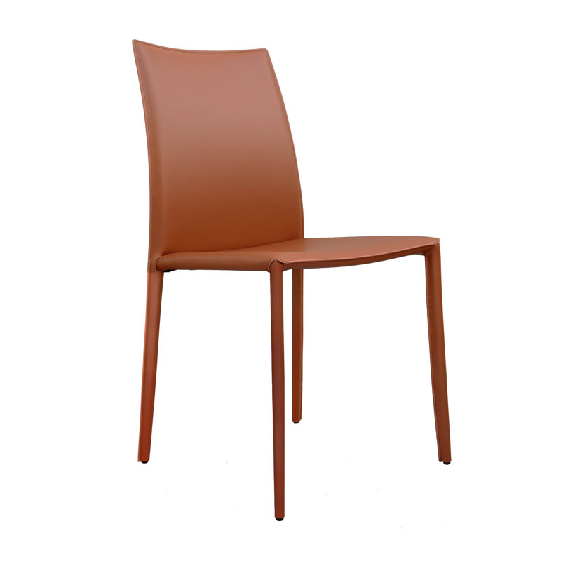 Chaise d'appoint en cuir reconstitué Helmer, Cognac