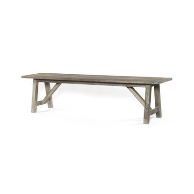 Banquette traditionnelle / campagnarde / moderne au look naturel au fini gris Rowan. 72 po x 16 po x 18 po